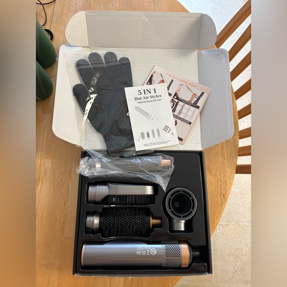 Other - 5-in-1 Hot Air Styler Hair Dryer Brush - Black and Rose Gold